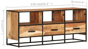 Móvel de TV 110x30x45 cm madeira de acácia maciça