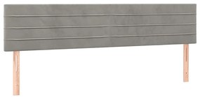 Cama boxspring com colchão 120x190 cm veludo cinzento-claro