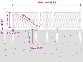 Cerca Hexagonal vidaXL Verde 0.5x10 m Aço