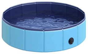 PawHut Piscina Refrescante Cães Ø80x20cm Banheira Portátil PVC Antiderrapante Fácil Montagem Azul | Aosom Portugal