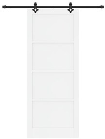 Porta Deslizante vidaXL com Conjunto de Hardware Branca 93x232 cm Made