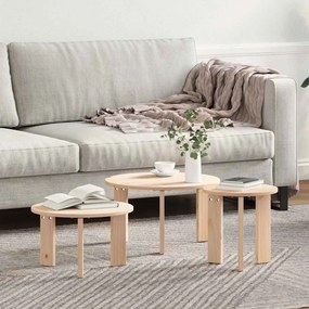 vidaXL Mesa de centro 3 pcs Natural 47,5 x 47,5 x 27 cm
