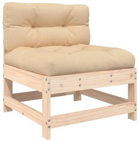 7 pcs conjunto lounge jardim c/ almofadões madeira maciça