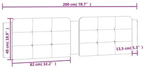 Almofadão de cabeceira 200 cm couro artificial preto