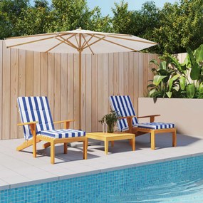 vidaXL Almofadões p/ cadeira terraço 2 pcs tecido oxford azul/branco
