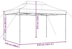 Tenda para festas pop-up dobrável 410x279x315 cm verde