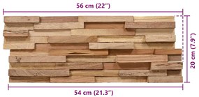 Painéis revestimento de parede 3D 10 pcs 1,08 m² teca maciça