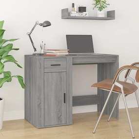 vidaXL Secretária 100x49x75 cm derivados de madeira cinzento sonoma