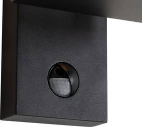 Candeeiro de parede exterior preto com sensor de movimento LED - Ferdinand