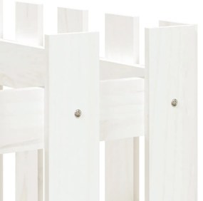 Canteiro elevado c/design cerca 150x50x70 pinho maciço branco