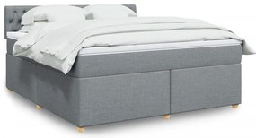 Cama com molas/colchão 180x200 cm tecido cinzento-claro