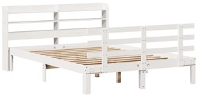 Estrutura de cama c/ cabeceira sem colchão 160x200 cm branco