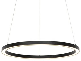 Candeeiro de suspensão inteligente preto 60 cm com LED e RGBW - Girello Design