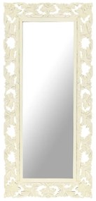 Espelho esculpido à mão 110x50 cm mangueira maciça branco