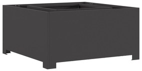 Fogueira Quadrada vidaXL Preto 80x80x40 cm Aço