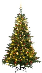 vidaXL Árvore Natal artificial articulada c/ 300 luzes LED+bolas 180cm
