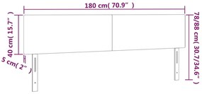 Cabeceira de cama c/ luzes LED veludo 180x5x78/88cm azul-escuro