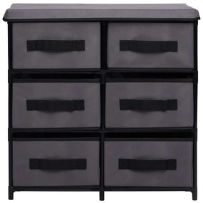 Armário de arrumação com 6 gavetas 55x29x55 cm aço cinzento