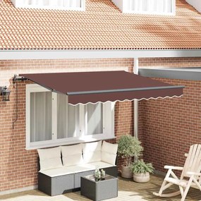vidaXL Toldo Retrátil Castanho 350 x 200 cm tecido