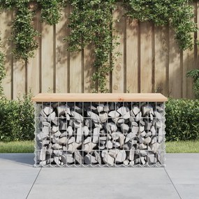 vidaXL Banco de jardim c/ design gabião 83x44x42 cm pinho maciço