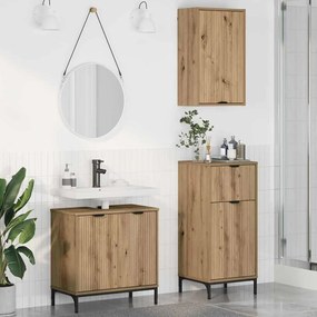 vidaXL Conjunto de Móveis para Banheiro 3 pcs carvalho artisiano