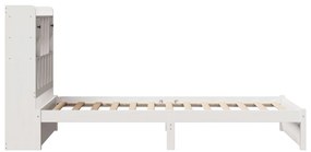Cama com estante sem colchão 90x200 cm pinho maciço branco