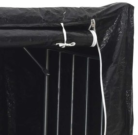 Rack de lenha com tampa de chuva 150x40x200 cm aço galvanizado