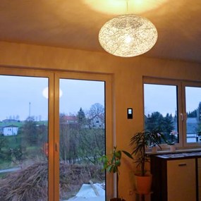 Candeeiro de suspensão rústico branco 50 cm - Corda Flat