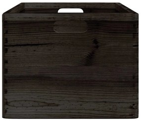 Caixa madeira com pegas preta 40x30x23 cm pinho madeira maciça