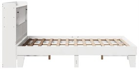 Cama sem colchão 140x200 cm madeira de pinho maciça branco