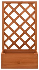 Vaso com treliça para jardim 50x25x90 cm abeto maciço laranja