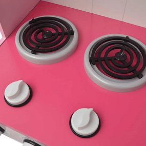 Cozinha de brincar, madeira, 82x30x100cm, rosa e branco