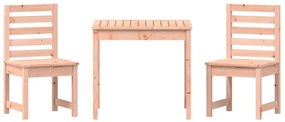3 pcs conjunto de bistrô para jardim madeira de douglas maciça