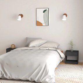 vidaXL Mesas de cabeceira 2 pcs 40x31x40 cm pinho maciço cinzento