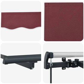 Toldo Retrátil Manual Vermelho bordô e Antracite