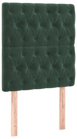 Estrutura de cama sem colchão 80x200 cm veludo verde-escuro