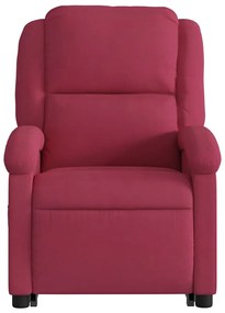 Poltrona massagens reclinável elevatória veludo vermelho tinto