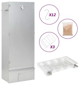 vidaXL Defumador p/ churrasqueira c/ gerador fumo frio aço galvanizado