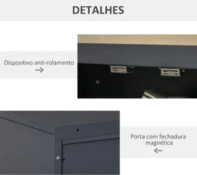 Armário de Metal de Armazenamento com Dupla Porta 2 Prateleiras com Altura Ajustável Armário Multiúso para Escritório Dormitório Garagem 75x33x110cm C