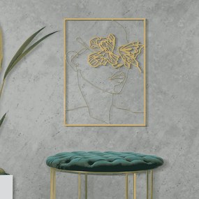 PAINEL DE PAREDE DE FERRO COM SUPERFÍCIE DOURADA 60X1X80 CM DOURADO