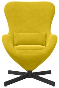 Cadeira Ovo Amarelo em Veludo