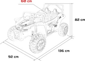 Buggy elétrico para Crianças 24V, 4x4 Arctic Cat WILDCAT XX, 2 Lugares Rodas Espuma EVA, assento couro Branco