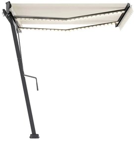 Toldo automático com LED e sensor de vento 300x250 cm creme
