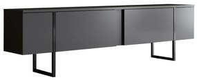 Conjunto de Mobiliário de Sala Luxe Set – Preto Antracite – TV Stand: