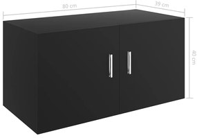 Armário de parede 80x39x40 cm derivados de madeira preto