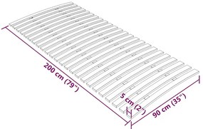 Estrado de ripas com 24 ripas 90x200 cm