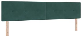 Cabeceira vidaXL Tufted com Botões Verde Escuro 200 cm Veludo