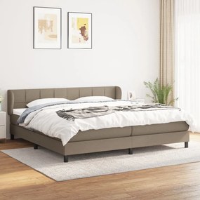 vidaXL Cama com molas/colchão 200x200 cm tecido castanho-acinzentado