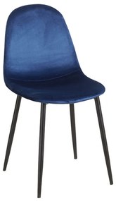 Cadeira Teok Black Veludo - Azul