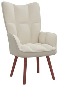 328060 vidaXL Cadeira de descanso veludo branco nata